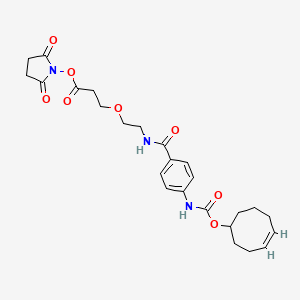 molecular formula C25H31N3O8 B8115287 TCO-carbonylamino-benzamido-PEG1 NHS ester 