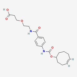 molecular formula C21H28N2O6 B8115309 TCO-carbonylamino-benzamido-PEG1 acid 