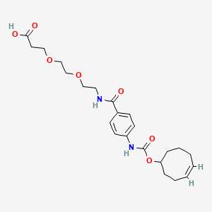molecular formula C23H32N2O7 B8115315 TCO-carbonylamino-benzamido-PEG2 acid 