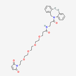 molecular formula C33H37N3O8 B8115321 DBCO-amido-PEG4-Maleimide 