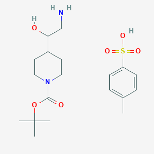 molecular formula C19H32N2O6S B8115398 tert-Butyl 4-(2-Amino-1-hydroxyethyl)piperidine-1-carboxylate 4-methylbenzenesulfonate 