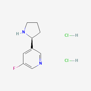 molecular formula C9H13Cl2FN2 B8115430 (S)-3-fluoro-5-(pyrrolidin-2-yl)pyridine dihydrochloride 