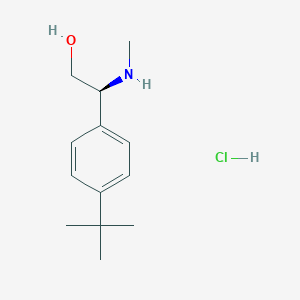 molecular formula C13H22ClNO B8115435 (S)-2-(4-(tert-Butyl)phenyl)-2-(methylamino)ethanol hydrochloride 