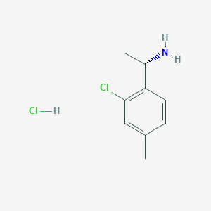 molecular formula C9H13Cl2N B8115446 (S)-1-(2-Chloro-4-methylphenyl)ethan-1-amine hydrochloride 