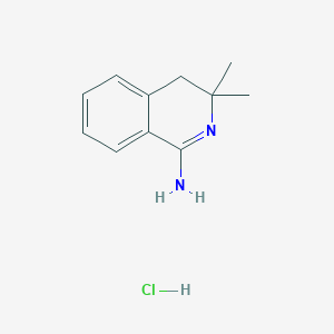 molecular formula C11H15ClN2 B8115472 3,3-Dimethyl-3,4-dihydroisoquinolin-1-amine hydrochloride 