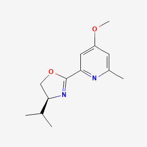 molecular formula C13H18N2O2 B8115475 (S)-4-Isopropyl-2-(4-methoxy-6-methylpyridin-2-yl)-4,5-dihydrooxazole 