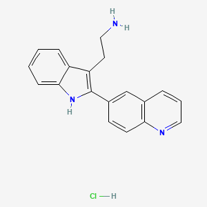 molecular formula C19H18ClN3 B8115502 2-(2-quinolin-6-yl-1H-indol-3-yl)ethanamine;hydrochloride 
