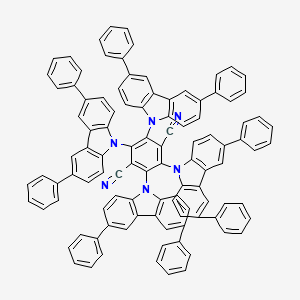 molecular formula C104H64N6 B8115525 2,3,5,6-Tetrakis(3,6-diphenylcarbazol-9-yl)-1,4-dicyanobenzene 