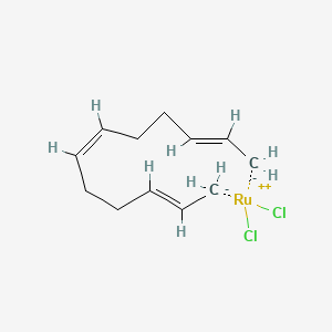 molecular formula C12H18Cl2Ru B8115581 二氯[(2,6,10-十二三烯)-1,12-二基]钌(IV) 