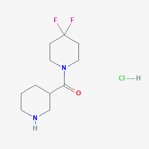 molecular formula C11H19ClF2N2O B8115664 (4,4-Difluoropiperidin-1-yl)(piperidin-3-yl)methanone 
