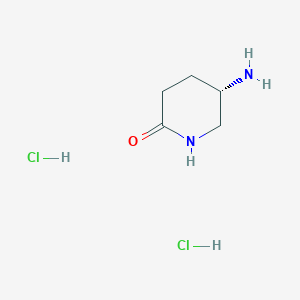 molecular formula C5H12Cl2N2O B8115712 (5S)-5-aminopiperidin-2-one;dihydrochloride 