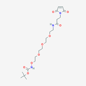 molecular formula C20H33N3O9 B8115780 Mal-amide-PEG3-oxyamineBoc 