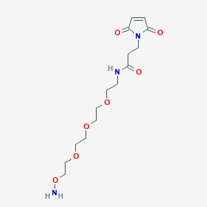 molecular formula C15H25N3O7 B8115794 Mal-amide-PEG3-oxyamine 