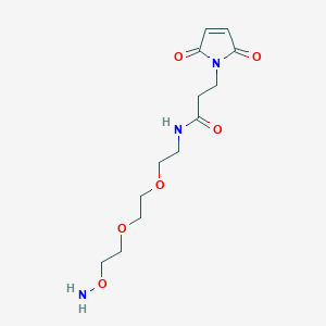 molecular formula C13H21N3O6 B8115799 Mal-amide-PEG2-oxyamine 