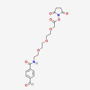 molecular formula C20H24N2O9 B8115812 Ald-benzoylamide-PEG3-CH2 NHS ester 