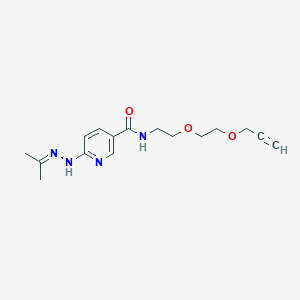 molecular formula C16H22N4O3 B8115917 HyNic-PEG2-Propargyl 