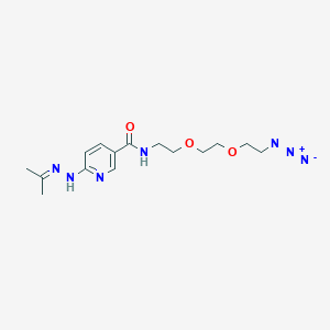 molecular formula C15H23N7O3 B8115931 HyNic-PEG2-Azide 