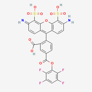 molecular formula C27H14F4N2O11S2 B8116037 2-(6-Amino-4,5-disulfo-3-imino-3H-xanthene-9-yl)-5-(2,3,5,6-tetrafluorophenoxycarbonyl)benzoic acid 