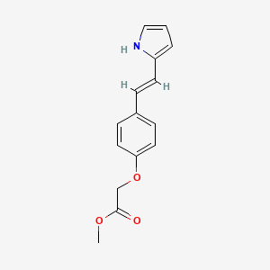 molecular formula C15H15NO3 B8116070 Acetic acid, [4-[2-(1H-pyrrol-2-yl)ethenyl]phenoxy]-, methyl ester, (E)-(9CI) 