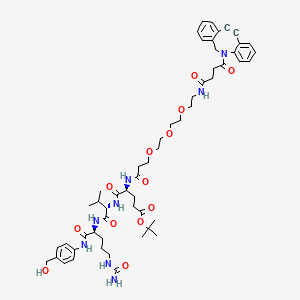 molecular formula C55H74N8O13 B8116133 DBCO-PEG3-propionic EVCit-PAB 