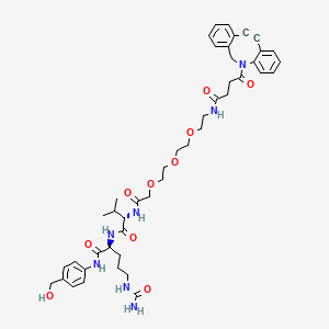 molecular formula C45H57N7O10 B8116148 DBCO-PEG4-acetic-Val-Cit-PAB 