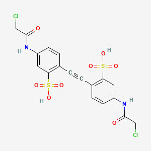 molecular formula C18H14Cl2N2O8S2 B8116155 2,2'-Ethyne-1,2-Diylbis{5-[(Chloroacetyl)amino]benzenesulfonic Acid} 
