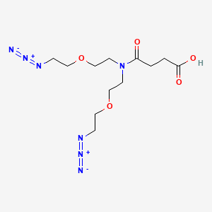 molecular formula C12H21N7O5 B8116194 N,N-Bis(PEG1 azide)-N-4-oxo-butanoic acid 