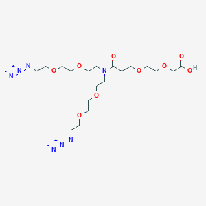 molecular formula C19H35N7O9 B8116223 N,N-Bis(PEG2-azide)-N-PEG2-ethanoic acid 