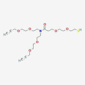 molecular formula C21H35NO7S B8116241 N,N-Bis(PEG2-alkyne)-N-amido-PEG2-thiol 