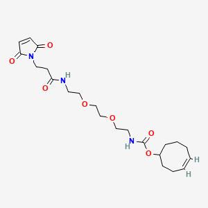 molecular formula C22H33N3O7 B8116243 TCO-PEG2-amido maleimide 