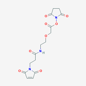molecular formula C15H17N3O8 B8116308 Mal-propionylamido-PEG1-NHS acetate 