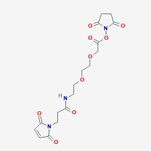 molecular formula C17H21N3O9 B8116311 Mal-propionylamido-PEG2-NHS acetate 