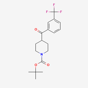 molecular formula C18H22F3NO3 B8116408 Tert-butyl 4-(3-(trifluoromethyl)benzoyl)piperidine-1-carboxylate 