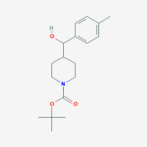 molecular formula C18H27NO3 B8116414 tert-Butyl 4-[hydroxy(4-methylphenyl)methyl]piperidine-1-carboxylate 