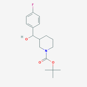 molecular formula C17H24FNO3 B8116421 Tert-butyl 3-[(4-fluorophenyl)-hydroxymethyl]piperidine-1-carboxylate 
