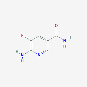 molecular formula C6H6FN3O B8116438 6-Amino-5-fluoronicotinamide 
