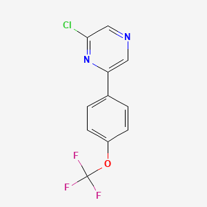molecular formula C11H6ClF3N2O B8116462 2-Chloro-6-(4-trifluoromethoxyphenyl)-pyrazine 