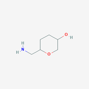 molecular formula C6H13NO2 B8116478 6-(Aminomethyl)oxan-3-ol 