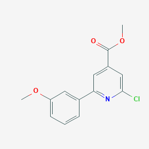 molecular formula C14H12ClNO3 B8116488 Methyl 2-chloro-6-(3-methoxyphenyl)isonicotinate 