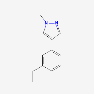 molecular formula C12H12N2 B8116521 1-Methyl-4-(3-vinylphenyl)-1H-pyrazole 