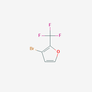 molecular formula C5H2BrF3O B8116534 3-Bromo-2-trifluoromethyl-furan 
