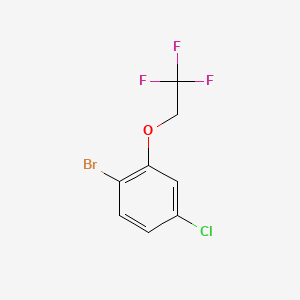 molecular formula C8H5BrClF3O B8116588 1-Bromo-4-chloro-2-(2,2,2-trifluoroethoxy)benzene 