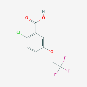 molecular formula C9H6ClF3O3 B8116593 2-Chloro-5-(2,2,2-trifluoroethoxy)benzoic acid 
