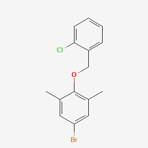 molecular formula C15H14BrClO B8116655 5-Bromo-2-((2-chlorobenzyl)oxy)-1,3-dimethylbenzene 