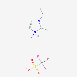 molecular formula C8H15F3N2O3S B8116681 1H-Imidazolium, 3-ethyl-1,2-dimethyl-, trifluoromethanesulfonate (1:1) 