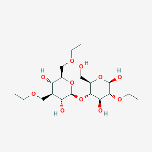 molecular formula C19H36O11 B8116693 (2R,3R,4S,5S,6R)-5-{[(2S,3R,4S,5S,6R)-4,6-Bis(ethoxymethyl)-3,5-dihydroxytetrahydro-2H-pyran-2-yl]oxy}-3-ethoxy-6-(hydroxymethyl)tetrahydro-2H-pyran-2,4-diol 