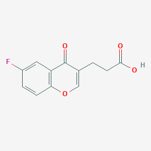 molecular formula C12H9FO4 B8116695 3-(6-Fluoro-4-oxo-4H-chromen-3-yl)propanoic acid 