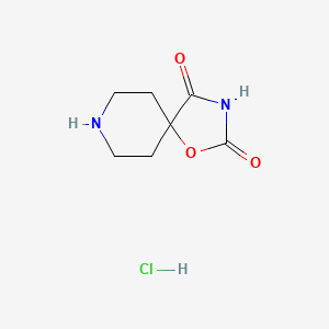 molecular formula C7H11ClN2O3 B8116831 1-Oxa-3,8-diazaspiro[4.5]decane-2,4-dione;hydrochloride 