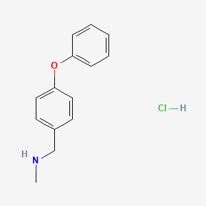 molecular formula C14H16ClNO B8116839 N-methyl-1-(4-phenoxyphenyl)methanamine;hydrochloride 