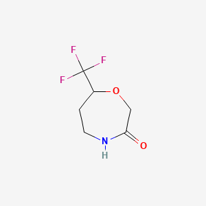 molecular formula C6H8F3NO2 B8116852 7-(Trifluoromethyl)-1,4-oxazepan-3-one 